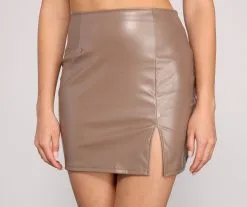 Windsor. Slay It With Style Faux Leather Mini Skirt -Formal Dresses Online Shop 06401 0315 1