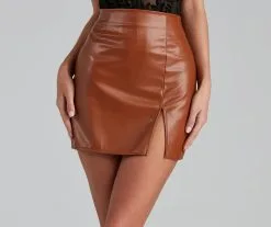 Windsor. Slay It With Style Faux Leather Mini Skirt -Formal Dresses Online Shop 06401 0411 1