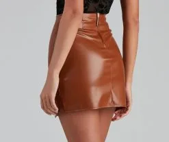 Windsor. Slay It With Style Faux Leather Mini Skirt -Formal Dresses Online Shop 06401 0411 4