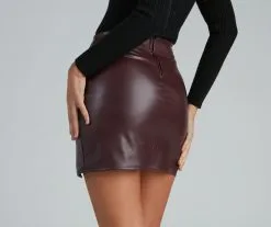 Windsor. Slay It With Style Faux Leather Mini Skirt -Formal Dresses Online Shop 06401 0420 2