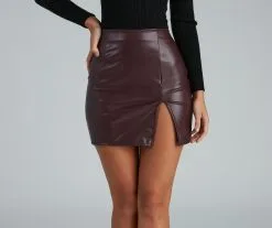 Windsor. Slay It With Style Faux Leather Mini Skirt -Formal Dresses Online Shop 06401 0420 3