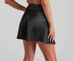 Windsor. After Hours Satin Flare Mini Skirt 9 Windsor. After Hours Satin Flare Mini Skirt -Formal Dresses Online Shop 06401 0443 4