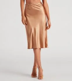 Windsor. Silky-Chic Satin Midi Skirt 11 Windsor. Silky-Chic Satin Midi Skirt -Formal Dresses Online Shop 06401 0518 1