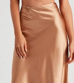 Windsor. Silky-Chic Satin Midi Skirt 13 Windsor. Silky-Chic Satin Midi Skirt -Formal Dresses Online Shop 06401 0518 4