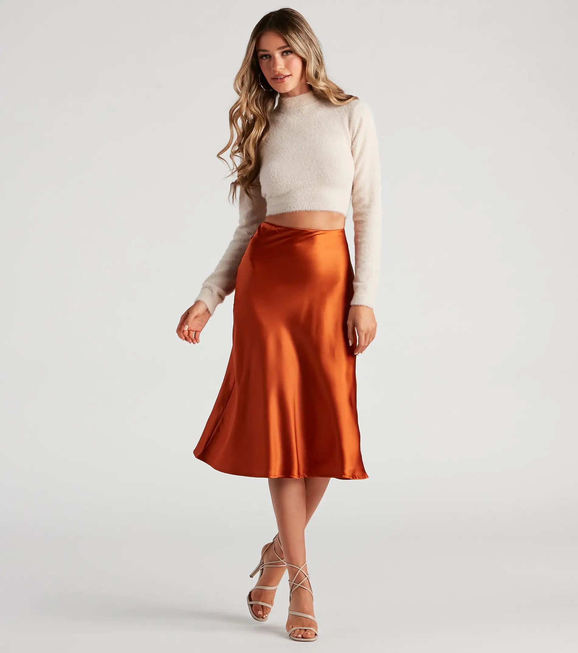 Windsor. Silky-Chic Satin Midi Skirt 7 Windsor. Silky-Chic Satin Midi Skirt - Image 5