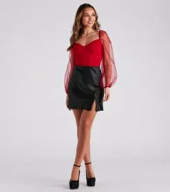 Windsor. Smooth In Satin Slit Mini Skirt