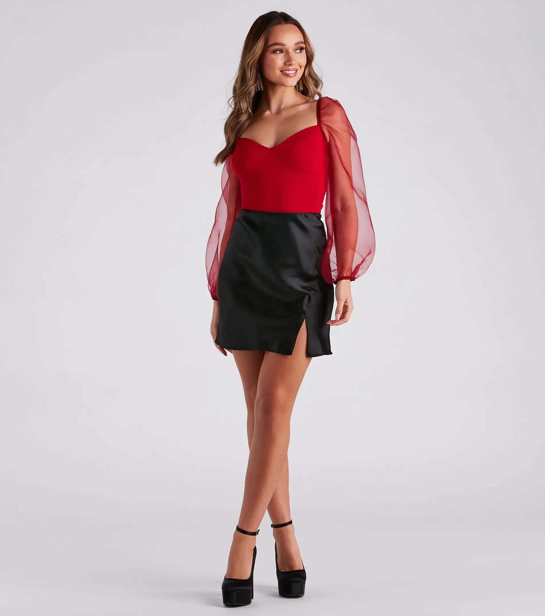 Windsor. Smooth In Satin Slit Mini Skirt 3 Windsor. Smooth In Satin Slit Mini Skirt