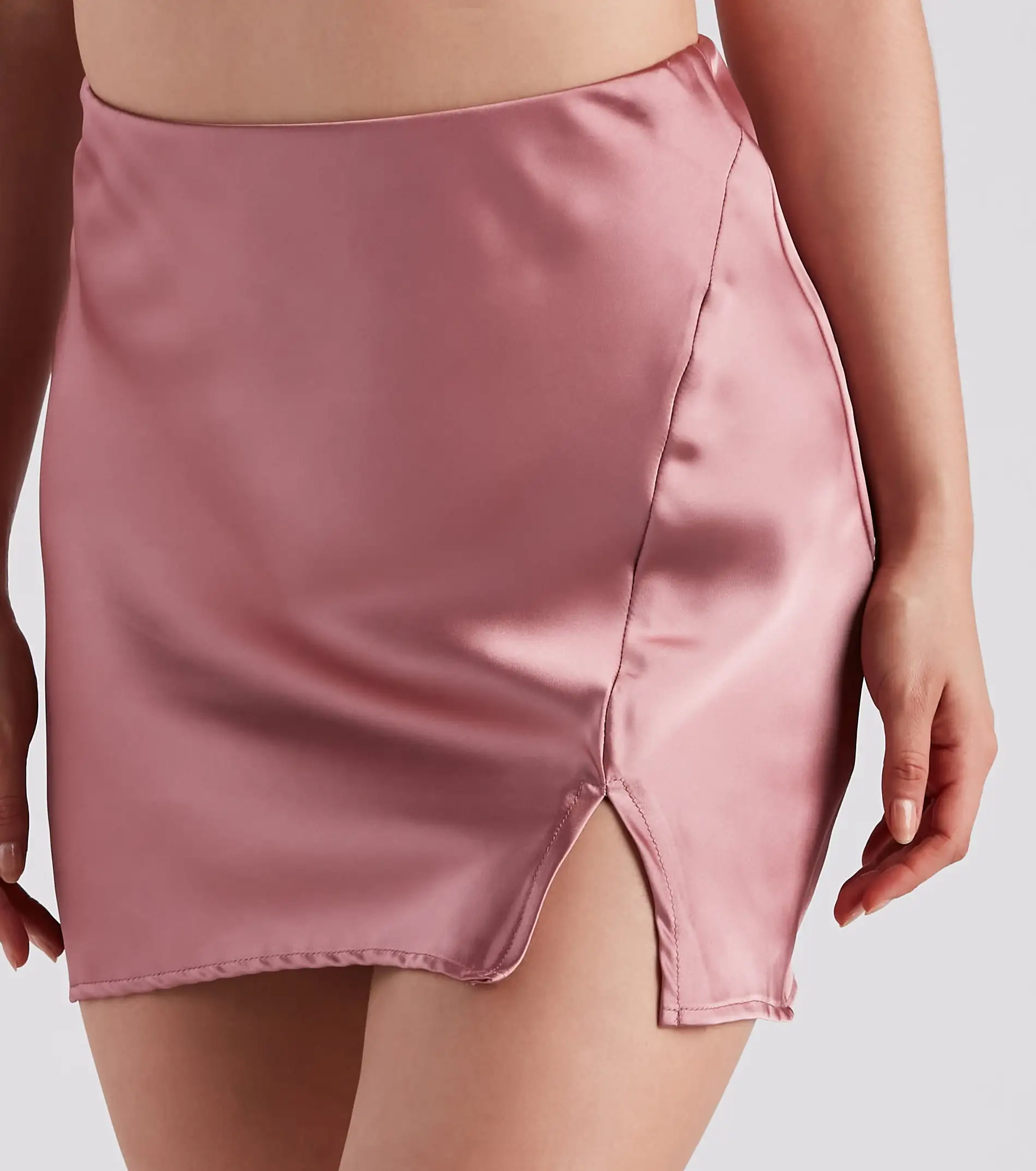 Windsor. Smooth In Satin Slit Mini Skirt 10 Windsor. Smooth In Satin Slit Mini Skirt - Image 8