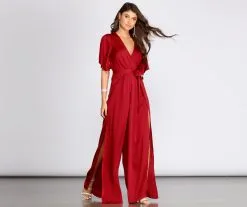 Windsor. Flowy Feels Surplice Jumpsuit