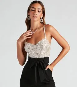 Windsor. Catch Me In Sequin Wide-Leg Jumpsuit 9 Windsor. Catch Me In Sequin Wide-Leg Jumpsuit -Formal Dresses Online Shop 06402 0571 4