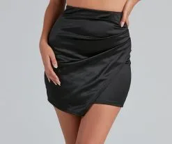 Windsor. Ready To Party Satin Wrap Skirt