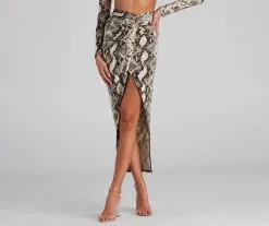 Windsor. See Ya Later Snake Twist Midi Skirt