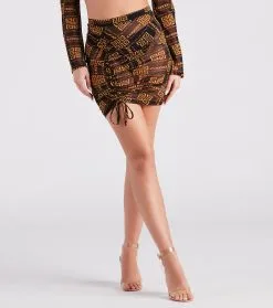 Windsor. Greek Key On Fleek Mesh Ruche Mini Skirt -Formal Dresses Online Shop 06501 0654 2