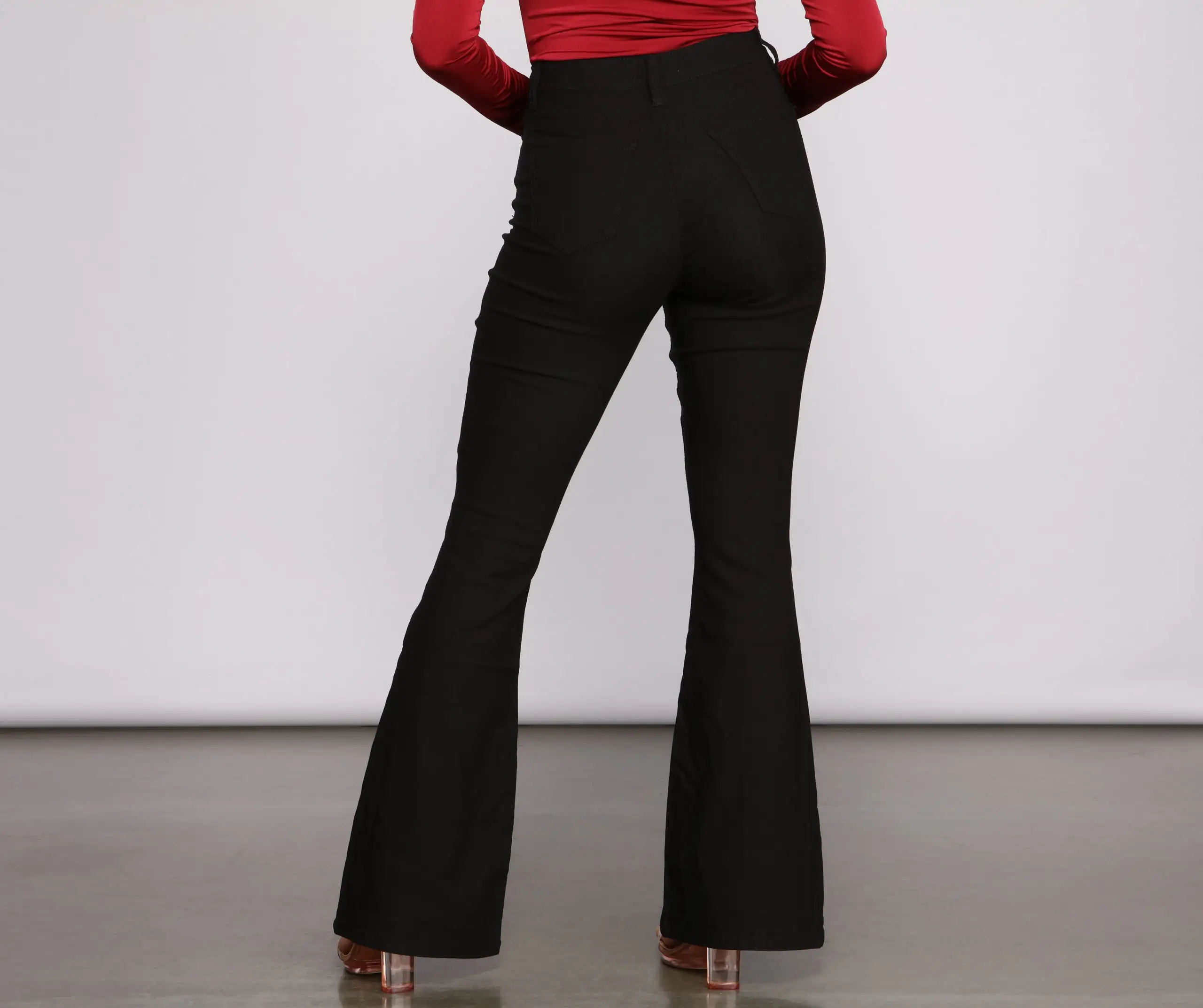 Windsor. High Rise Ponte Knit Flare Pants 4 Windsor. High Rise Ponte Knit Flare Pants - Image 2