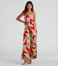 Windsor. Island Sun Strapless Jumpsuit