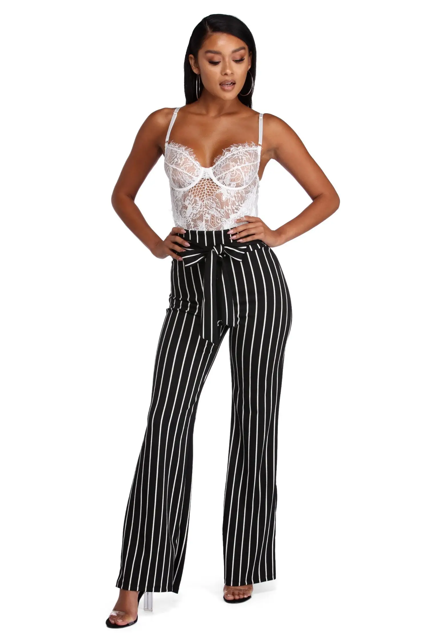 Windsor. Classic Stripes Tie Waist Pants 4 Windsor. Classic Stripes Tie Waist Pants - Image 2