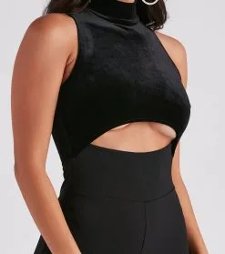 Windsor. Chic Diva Velvet Cutout Jumpsuit -Formal Dresses Online Shop 06502 2287 4 4670eba7 10c3 4cfd 9584 582d38a064c7