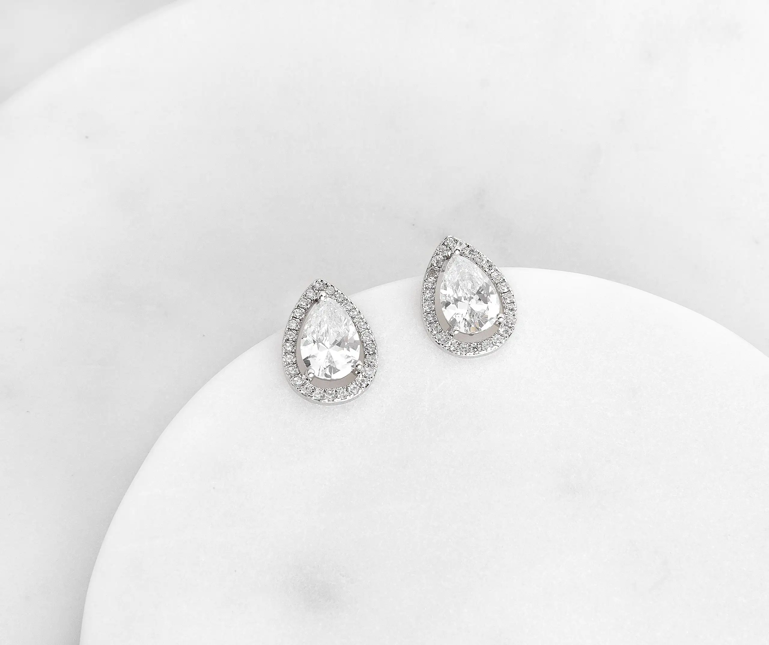 Windsor. Teardrop Cubic Zirconia Earrings 4 Windsor. Teardrop Cubic Zirconia Earrings - Image 2