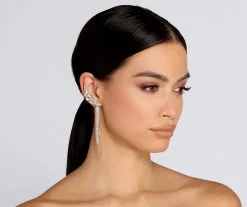 Windsor. Marquise Rhinestone Earrings With Cuff