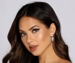 Windsor. Cubic Zirconia Mini Leaf Earrings