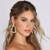 Windsor. Trendy Textured Door Knocker Earrings 2 Windsor. Trendy Textured Door Knocker Earrings -Formal Dresses Online Shop 07001 0180 1