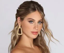 Windsor. Trendy Textured Door Knocker Earrings