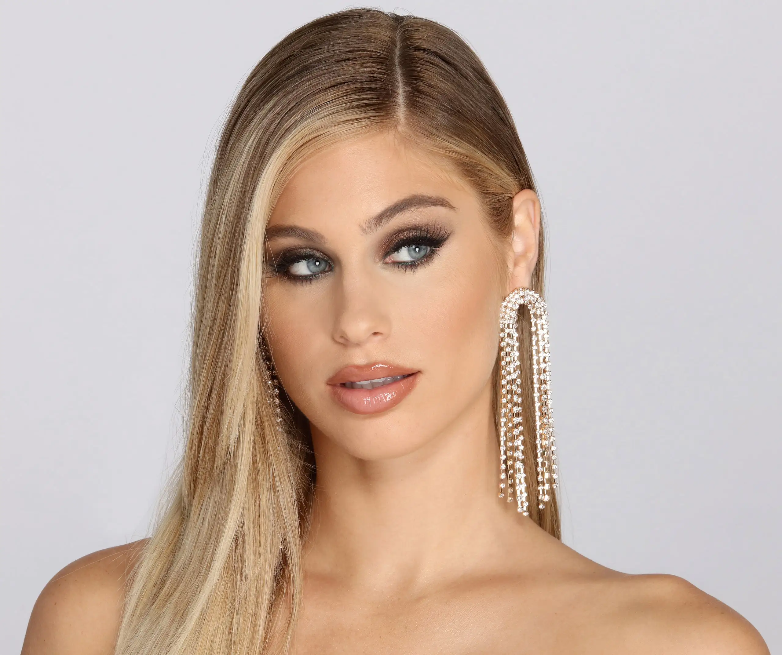 Windsor. Double The Fun Rhinestone Fringe Earrings 3 Windsor. Double The Fun Rhinestone Fringe Earrings