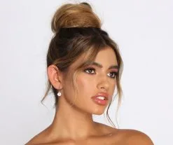 Windsor. Lil' Cutie Cubic Zirconia Huggie Earring Set