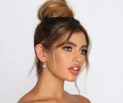 Windsor. Lil' Cutie Cubic Zirconia Huggie Earring Set -Formal Dresses Online Shop 07001 0238 1