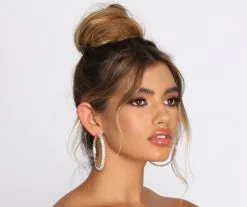 Windsor. Soft Glam Rhinestone Hoop Earrings