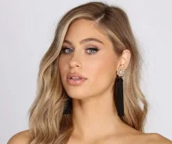 Windsor. You Are Stunning Floral Tassel Earrings