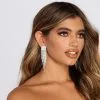 Windsor. Here To Flaunt Rhinestone Fringe Earrings -Formal Dresses Online Shop 07001 0251 1