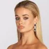 Windsor. Tiered Rhinestone Chain Link Earrings