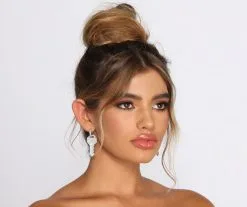 Windsor. Key Moment Rhinestone Huggie Earrings