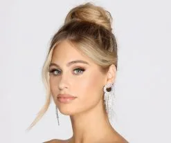 Windsor. Fun In Fringe Rhinestone Earrings