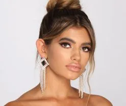 Windsor. Diamond Dreams Rhinestone Fringe Earrings