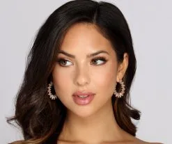 Windsor. Baguette Rhinestone Mini Hoop Earrings