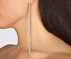Windsor. Cubic Zirconia Linear Duster Earrings