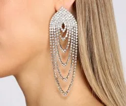 Windsor. Super Swag Duster Rhinestone Earrings