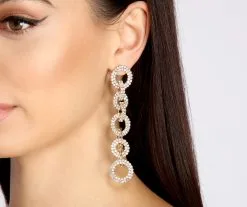 Windsor. Drop Link Rhinestone Duster Earrings