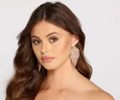 Windsor. Luxe Triangle Fringe Duster Earrings