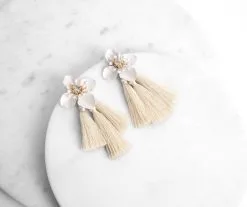 Windsor. Floral Beauty Tassel Earrings