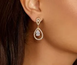 Windsor. Cubic Zirconia Teardrop Rhinestone Earrings