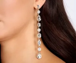 Windsor. Sparkling Nights Linear Rhinestone Duster Earrings