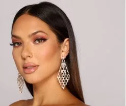 Windsor. Sparkle And Shine Rhinestone Kite Chandelier Earrings