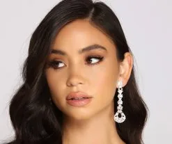 Windsor. Floral Rhinestone Duster Earrings