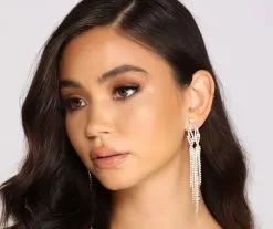 Windsor. Sparkle It Up Rhinestone Fringe Duster Earrings