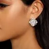 Windsor. Glam Gemstone Flower Stud Earrings -Formal Dresses Online Shop 07001 0746 1