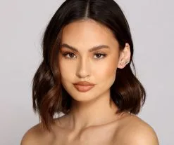 Windsor. Trendy Glam Rhinestone Crawler Earrings