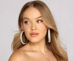 Windsor. So Luxe Triple Row Rhinestone Hoops